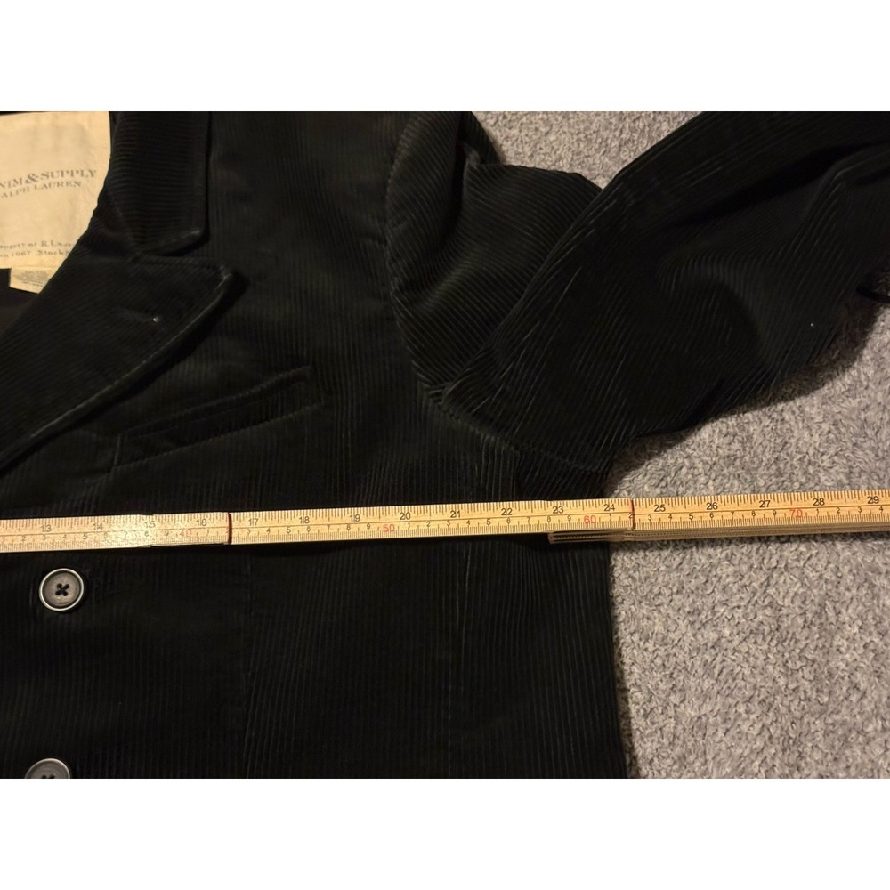 Denim & Supply Ralph Lauren Black Corduroy Double Breasted Peacoat 2XL Men's - Picture 4 of 5